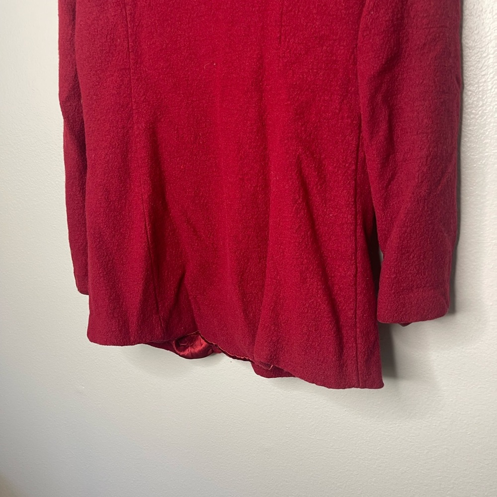 SugarFly Red Wool Blend Winter Fall Coat Jacket Size Medium - Picture 5 of 9